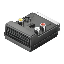 SCART adapter na 3 RCA S-Video i SCART sa prekidačem crni V51S