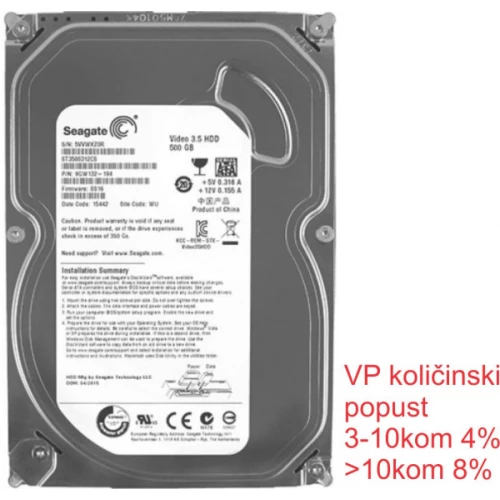 SEAGATE HDD 3.5  500GB SLIM SATA - Hard disk za video nadzor