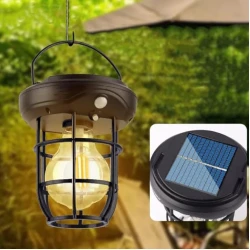 Solarna LED lampa sa senzorom pokreta 1W filament topla bela