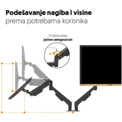 Stoni nosač za 2 monitora 17"-32" | Dual arm