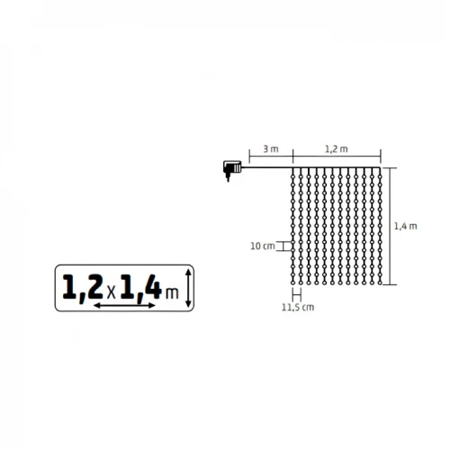 Svetleći niz sa 168 toplo belih LED dioda - Dekorativna rasveta