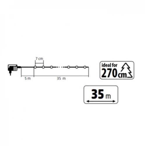Svetleći niz sa 500 hladno belih LED dioda 35m - Dekorativna rasveta