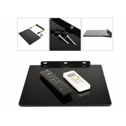 Zidna polica za AV opremu HOME STBH-Q8, staklo i metal, do 8 kg