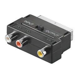 SCART adapter na 3 RCA sa prekidačem crni V49S