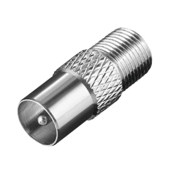 Adapter koaksijalni na F metalni srebrni FF18