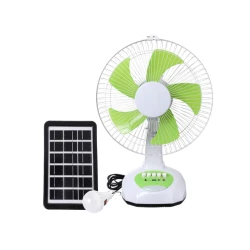 EUROLAMP stoni punjivi solarni ventilator sa LED lampom 34.5cm
