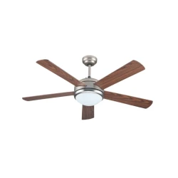 EUROLAMP plafonski ventilator sa svetlom 132cm nikl braon tajmer