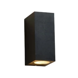 Spoljna zidna svetiljka kvadar 2x GU10 IP65 crna aluminijum W10412/C