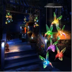 Solarna viseća LED lampa ptičice, RGB 70 cm