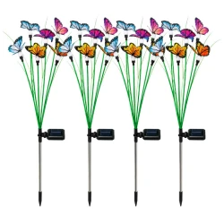 Solarne baštenske lampe leptiri, set 4 komada