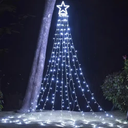 LED niz sa zvezdom 300 dioda 3m, hladno bela, 8 programa (ML-C3001)