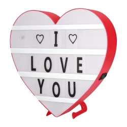 Svetleća LED tabla u obliku srca za poruke sa slovima 22 x 22 cm, crvena