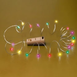 Svetleći niz za flašu 2 m sa čepom, višebojni mikro LED, 3373-2m-17305