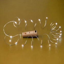 Svetleći niz za flašu 1 m sa čepom, toplo beli mikro LED, 3374-1m-17305