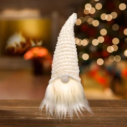 Home KDD28 plišani vilenjak sa toplo belom LED diodom 28 cm, beli