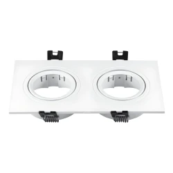PROSTO R-A112/W dupla ugradna rozetna za 2 MR16 GU5.3 sijalice, otvor 80 x 160 mm, bela