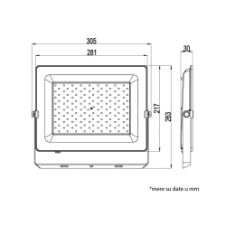 PROSTO LED reflektor 150W 12800lm 6500K crni LRF048W-150