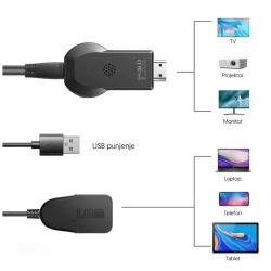 Bežični HDMI adapter za preslikavanje ekrana iPhone i Android 1080P GB012