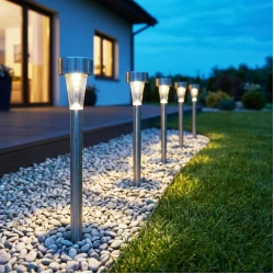 HOME solarna baštenska LED lampa metalna toplo bela ubadajuća MX843