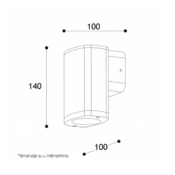 Spoljna zidna lampa GU10 IP54 moderna E250414