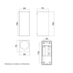 Spoljna zidna svetiljka kvadar 2x GU10 IP65 bela aluminijum W10412