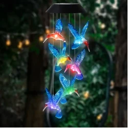 Solarna viseća LED lampa ptičice, RGB 70 cm