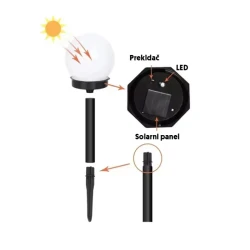Solarne baštenske lampe, set 2 komada (hladno bela)
