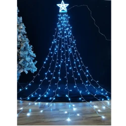 LED niz sa zvezdom 300 dioda 3m, hladno bela, 8 programa (ML-C3001)