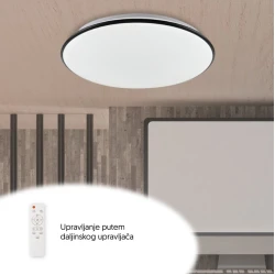 LED plafonjera 24 48W CCT daljinski bela crna VESTA663