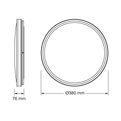 OSRAM LED plafonjera 38cm 24W 4000K crna