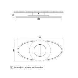 SOLEA 81 LED plafonjera 40W CCT crna drvo