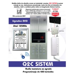 TEH-TEL T850 audio interfonska slušalica za Q2/Q2C sistem sa tasterom za otvaranje vrata