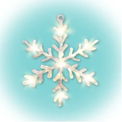 Home KID701/WW ukras za prozor pahuljica sa 16 toplo belih LED dioda, 30 x 30 cm