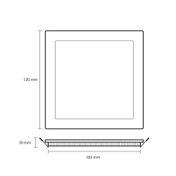 PROSTO LUP-P-6/WW četvrtasti ugradni LED panel 6 W, 3000 K toplo bela, 490 lm
