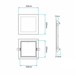 Mitea M18UK/W četvrtasti ugradni LED panel 18 W, 6500 K dnevno svetlo, 1500 lm