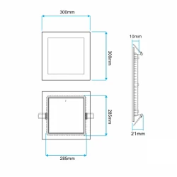 Mitea M24UK/W četvrtasti ugradni LED panel 24 W, 6500 K dnevno svetlo, 1750 lm