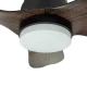 Mitea Plafonski Ventilator Metalni 35W, 5500 m³/h, 20W LED, Crna sa Tamnim Drvenim Akcentom - Plafonski ventilatori