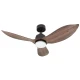 Mitea Plafonski Ventilator Metalni 35W, 5500 m³/h, 20W LED, Crna sa Tamnim Drvenim Akcentom - Plafonski ventilatori