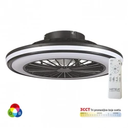 Mitea Plafonski Ventilator sa LED Svetlom 18W, 1320 m³/h, Dimer, Ø500 mm, Crni