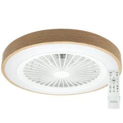Mitea Plafonski Ventilator sa LED Svetlom 20W, 2500 m³/h, CCT, Ø500 mm, Boja Drveta