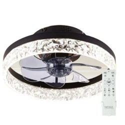 Mitea Plafonski Ventilator sa LED Svetlom 20W + 25W LED, 2500 m³/h, Ø500 mm, Crni