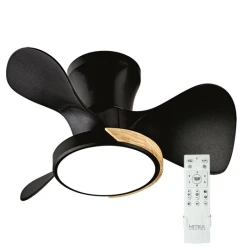Mitea Plafonski Ventilator sa LED Svetlom 40W, 8100 m³/h, Velika Cirkulacija, Ø500 mm, Crni