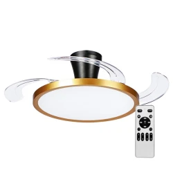 Mitea XXL Plafonski Ventilator sa LED Svetlom 30W + 30W, Ø1066 mm, Crno Zlatni