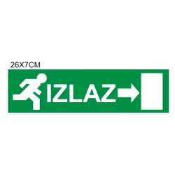 Mitea nalepnica IZLAZ strelica desno zelena 26x7cm