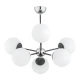 Mitea M11094-6 luster sa 6 belih staklenih kugli, hrom-crni, 6xE27