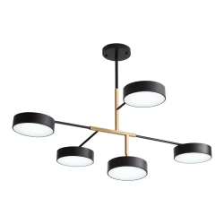 Mitea M10960-5 LED luster 25W 4000K, 5 okruglih svetiljki, crno-zlatni