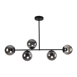 Mitea M10460-5 luster sa 5 dimljenih kugli, crni, 5xE27