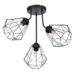 Mitea M0824-3P plafonska lampa sa 3 žičana abažura, crna, 3xE27