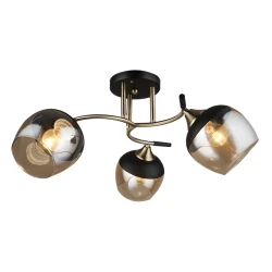 Mitea M11063-3 plafonski luster sa 3 staklena abažura, crni, 3xE27