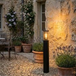 M916 S Max.A60 CRNA+SMOKY IP54 1xE27 bastenska stubna lampa Mitea Lighting